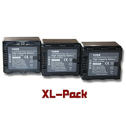 3 x vhbw batterie Set 1100mAh pour caméra Panasonic HC-X810, HC-X929 etc. Remplace Panasonic VW-VBN130, VW-VBN130E, VW-VBN130E-K etc