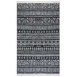 vidaXL Tapis Noir et blanc 160x230 cm Coton