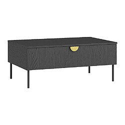 Vente-Unique Table basse avec 1 porte - Noir et doré - NATANIEL