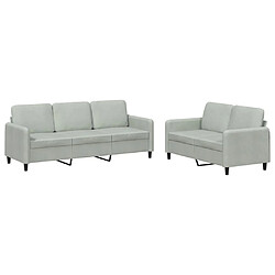 Maison Chic Ensemble de canapés 2 pcs, Canapé droit Sofa pour Salon gris clair velours -GKD889154