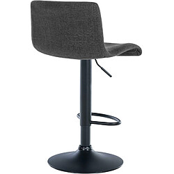 Decoshop26 Tabouret de bar x1 design simple avec repose-pieds en tissu gris foncé pieds en métal noir 10_0004557 pas cher