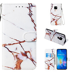 Wewoo Coque Fashion Etui de protection en cuir pour Huawei Mate 20 marbre blanc