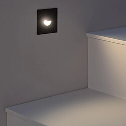 Ledkia Balise LED Extérieure 2W Encastrable au Mur Carrée Guell Noire Blanc neutre 4000K pas cher