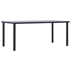 vidaXL Table à manger Noir et gris béton 180x90x75 cm MDF 