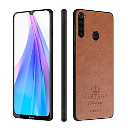 Coque en TPU + PU marron pour votre Xiaomi Redmi Note 8T