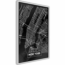 Paris Prix Affiche Murale Encadrée City Map New York Dark 20 x 30 cm Blanc