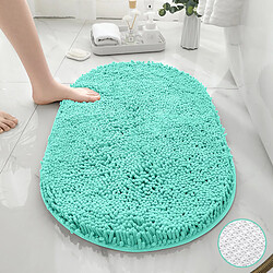 LUUCOZK Tapis de bain antidérapants Tapis de bain absorbants - Ovale Vert lac Bas TPR-40X60CM