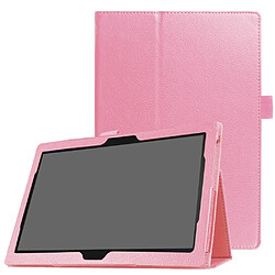 Etui en PU texture de litchis stand universel rose de protection pour votre Lenovo Tab 4 10 Plus