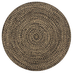 vidaXL Tapis fait à la main Jute Noir et naturel 120 cm 