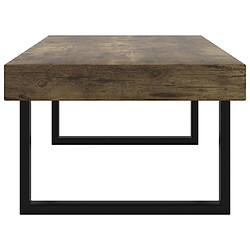 Avis vidaXL Table basse Marron foncé et noir 120x60x40 cm MDF et fer