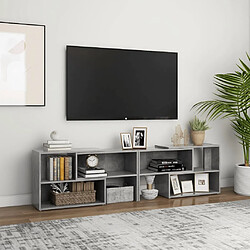 vidaXL Meuble TV Gris béton 149x30x52 cm Bois d'ingénierie