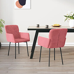 vidaXL Chaises à manger lot de 2 Rose Velours 