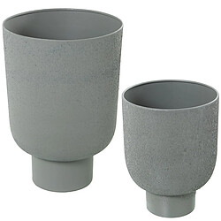 Set de pots de fleurs Alexandra House Living Gris Métal (2 Pièces)