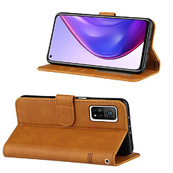 Etui en PU Épissage concis avec support marron pour votre Xiaomi Mi 10T 5G/Mi 10T Pro 5G/Redmi K30S