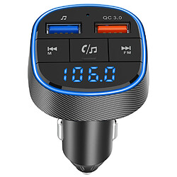 Yonis Transmetteur FM Bluetooth 5.0 Charge Rapide QC3.0 Noir