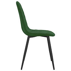 Acheter vidaXL Chaises à manger lot de 2 Vert foncé Velours