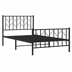 Acheter Maison Chic Cadre/structure de lit métal et tête de lit + pied de lit pour adulte - Lit Moderne Chambre noir 100x190 cm -MN17598