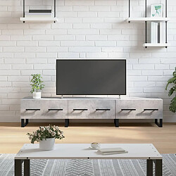 vidaXL Meuble TV gris béton 150x36x30 cm bois d'ingénierie