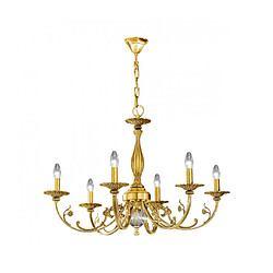 Luminaire Center Chandelier classique PISANI or Français 6 ampoules