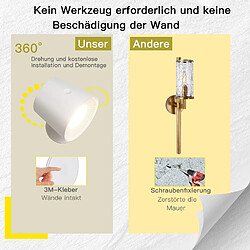 Acheter NETTLIFE Applique murale intérieure sans alimentation électrique : Lampe murale LED avec interrupteur eBlanc Sans fil Eclairage mural Touch Variable