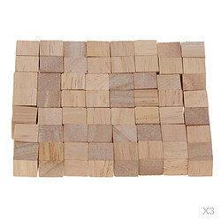 300 pièces Cube en Bois Naturel Blocs Carrés Artisanat Accessoires pour Enfants