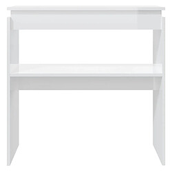 Acheter Maison Chic Table console | Meuble d'entrée | Table d'appoint Blanc brillant 80x30x80 cm Aggloméré -GKD31330