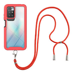 Coque en TPU anti-empreintes digitales avec lanière rouge pour votre Xiaomi Redmi 10