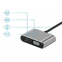 Acheter GUPBOO Adaptateur 4 en 1 HDMI 4K VGA Hub USB-C USB 3.0 PD,JL45