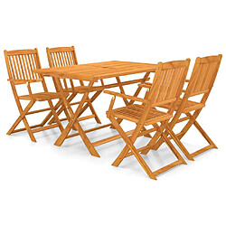 vidaXL Ensemble à manger d'extérieur pliable 5pcs Bois d'acacia solide