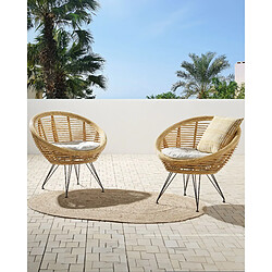 Beliani Chaise de jardin MARATEA Rotin Naturel