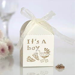 Wewoo Coffret cadeau de mariage 100 PCS Baby Shower Party Candy BoxTaille 5 x 5 x 8cm Ivoire