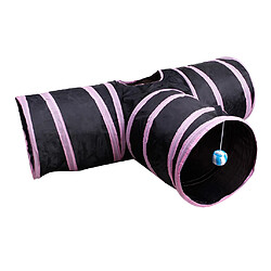 Pet Cat Tunnels Tube Maze Pliable Pliable 3 Way Cat Toys Pour Chiens Rose