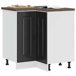 vidaXL Armoire d'angle de cuisine Kalmar noir bois d'ingénierie