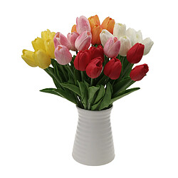 Pu Toucher Maison Décor Floral Mini Tulipe Bouquet Artificielle Bouquet De Fleurs Rose pas cher