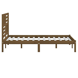 Maison Chic Lit adulte - Lit simple Cadre de lit,Structure du lit Contemporain Marron miel Bois de pin massif 120x200 cm -MN97663 pas cher