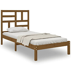 vidaXL Cadre de lit sans matelas marron miel bois massif 100x200 cm