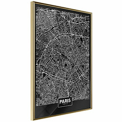 Paris Prix Affiche Murale Encadrée City Map Paris Dark 20 x 30 cm Or