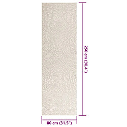 vidaXL Tapis ZIZUR crème 80x250 cm aspect de jute intérieur extérieur pas cher