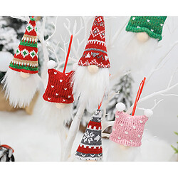 Avis C294 6pcs Barbie blanche de Noël Figure Tricoté Figure Face Old Man Poupée Poupée Arbre de Noël Pendentif Long Chapeau Elf Poupée