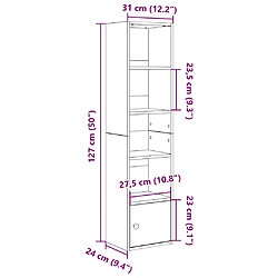 vidaXL Bibliothèque chêne marron 31x24x127 cm bois d'ingénierie pas cher