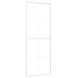 vidaXL Porte coulissante Verre ESG et aluminium 76x205 cm Blanc