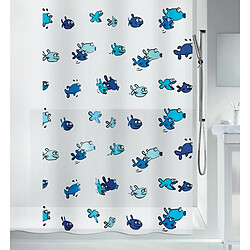 Spirella Rideau de douche PEVA HUGO 180x200cm Bleu & Blanc