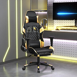 Maison Chic Chaise de jeu, Chaise gaming avec repose-pied, Fauteuil gamer,Chaise de Bureau Noir et doré Similicuir -GKD72612