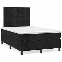 Maison Chic Lit Adulte - Lit simple Lit à sommier tapissier avec matelas moelleux - Meuble de Chambre - Noir 120x200 cm Velours -MN92777