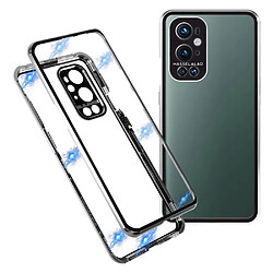 Coque en métal Cadre d'installation de serrure magnétique argent pour votre OnePlus 9 Pro