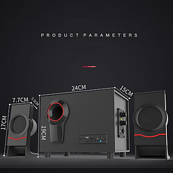 Universal Haut-parleur Bluetooth Haut-parleurs en bois 2.1 Multimédia Subwoofer Bluetooth sur USB Ordinateurs portables Bluetooth + 3.5mm Connection | Haut-parleurs portables (Noir) pas cher