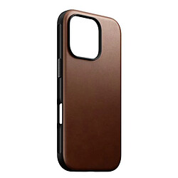 Nomad Coque pour iPhone 16 Pro Compatible MagSafe Antichocs en Cuir Marron