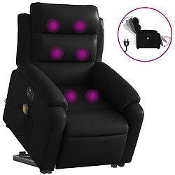 vidaXL Fauteuil inclinable de massage électrique noir similicuir