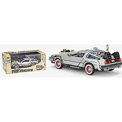 Universal 1:24 DMC DeLorean Retour vers la future voiture statique Die Cast Véhicules Collectibles Modèles de voiture (argent)