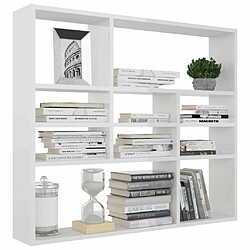 Avis Maison Chic Étagère murale flottante,Etagère de rangement Blanc brillant 90x16x78 cm Aggloméré -MN85919